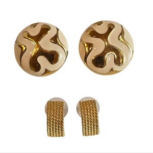 Monet Goldtone Vintage Pierced Earring Bundle